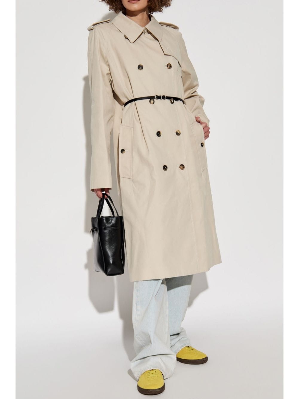 belted double-breasted trench coat - 2