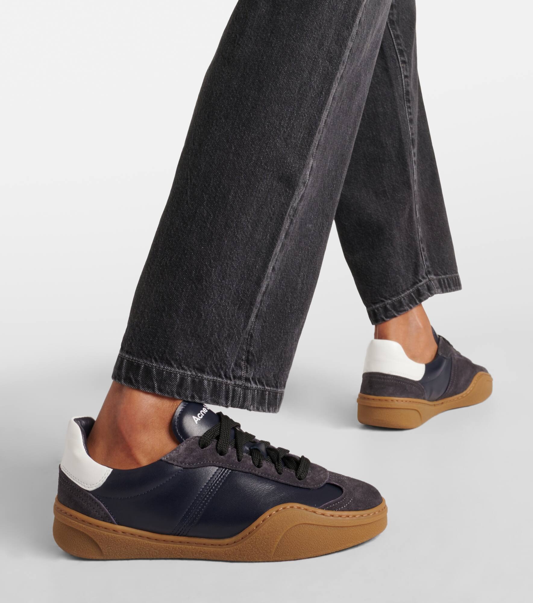 Logo suede-trimmed sneakers - 7