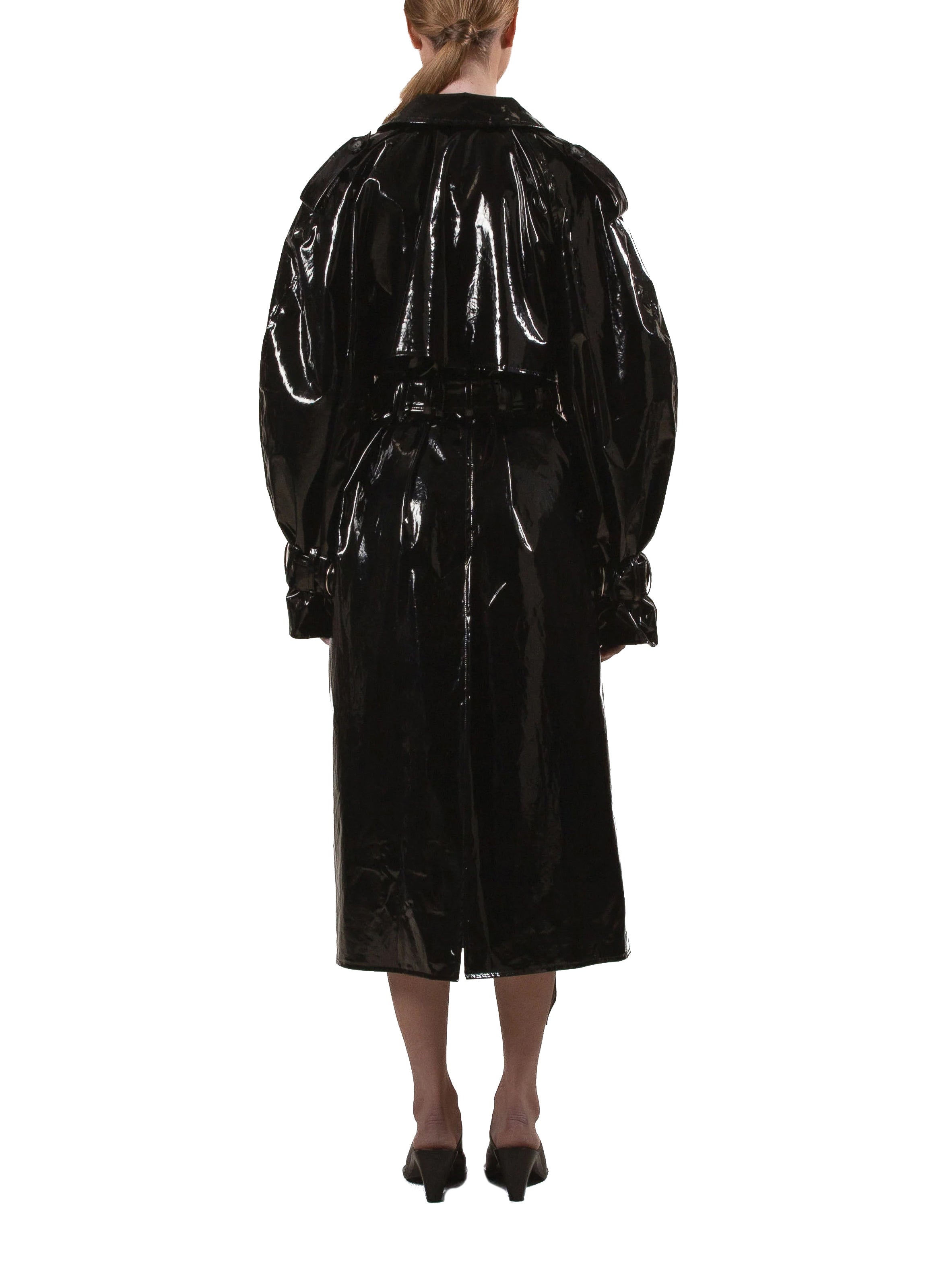 Vinyl Trench Coat Black - 4