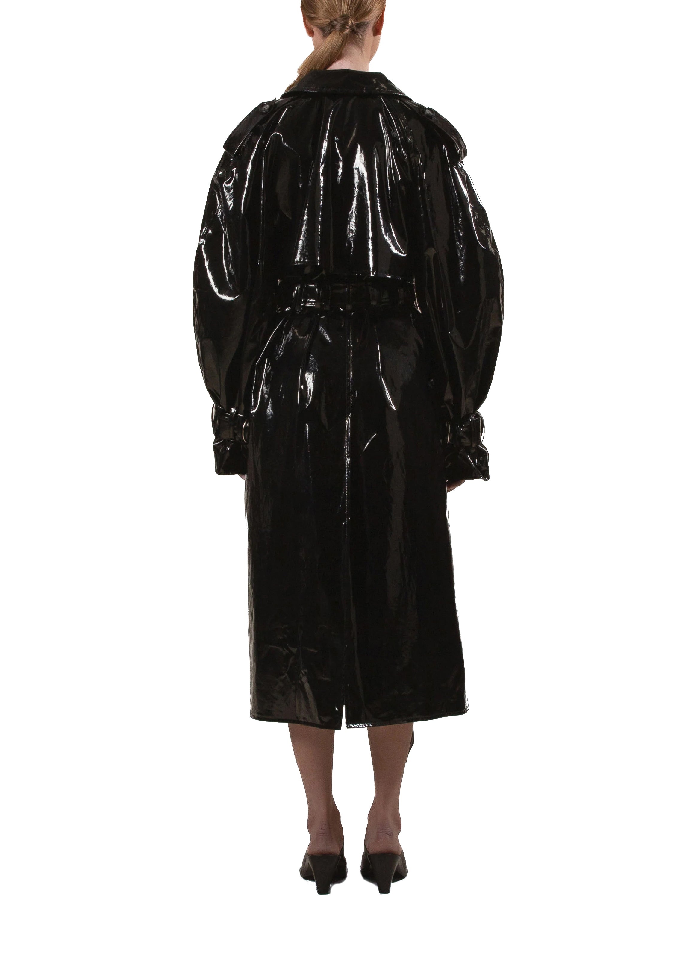 Vinyl Trench Coat Black - 4