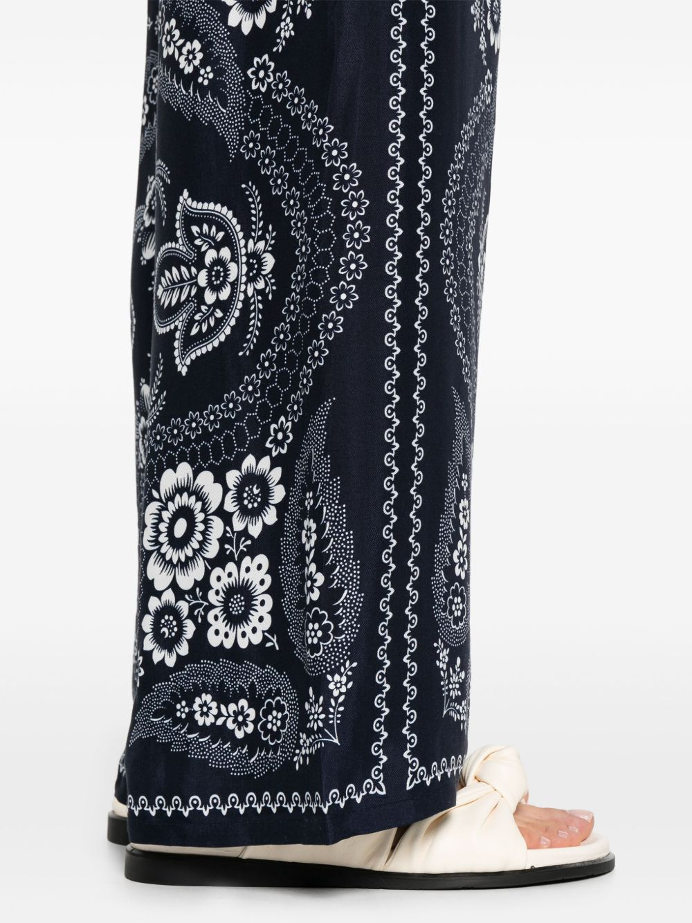 bandana-print wide-leg trousers - 6