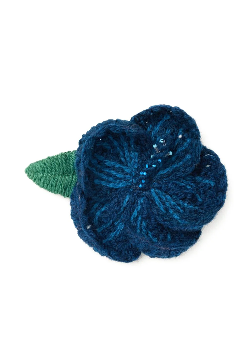 Hibiscus embroidered brooch - 1