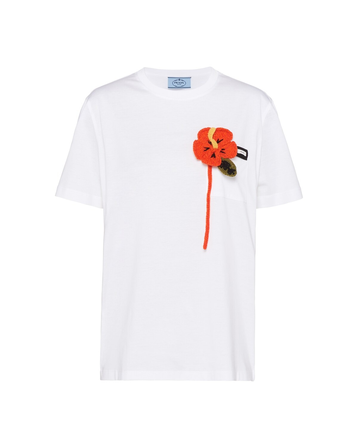 Jersey T-shirt with floral appliqué - 1