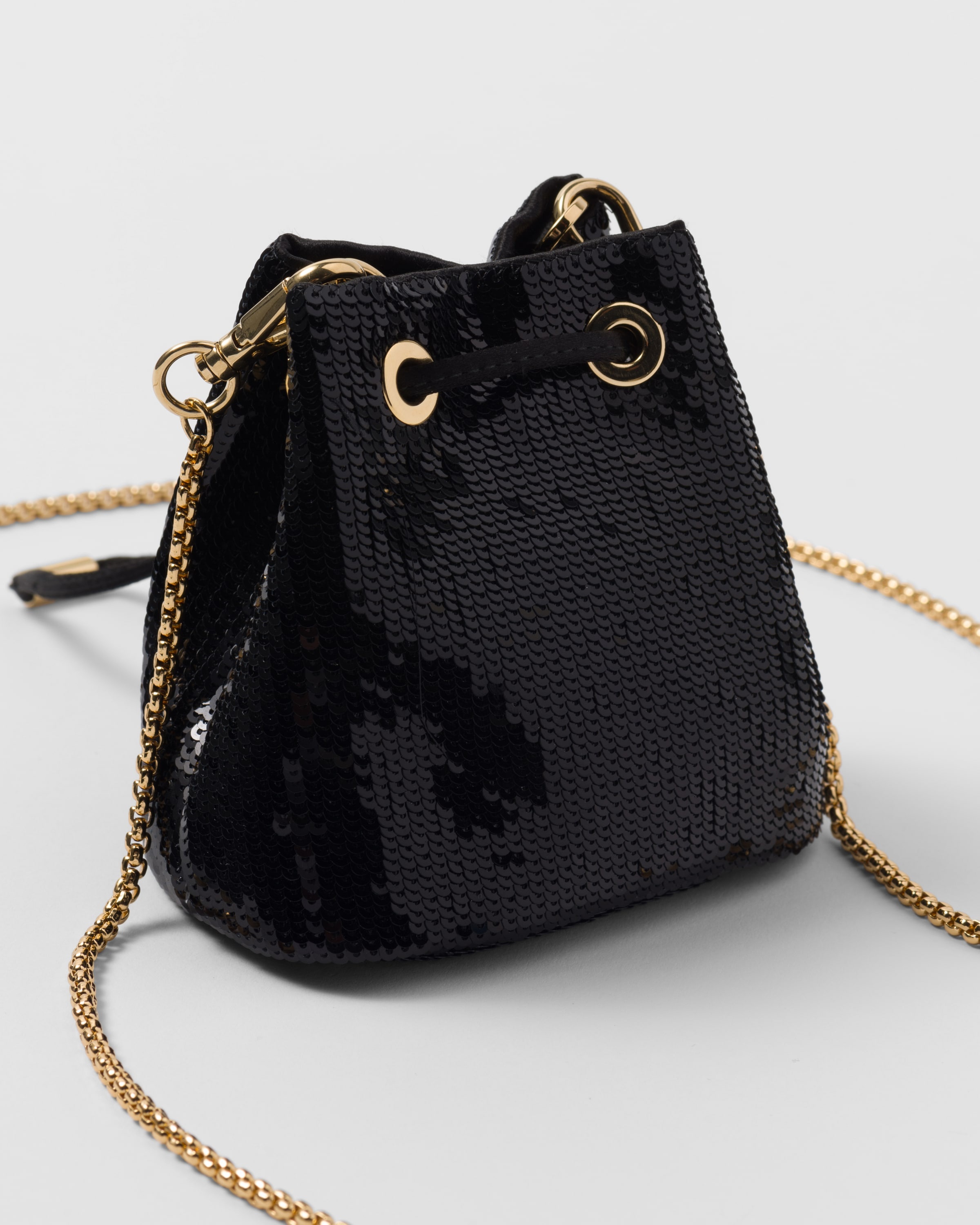 ショルダーバッグ・ポシェット PRADA | Sequined mini pouch 1NR015_959_F0002 Prada Sequined satin mini-pouch | prada | REVERSIBLE