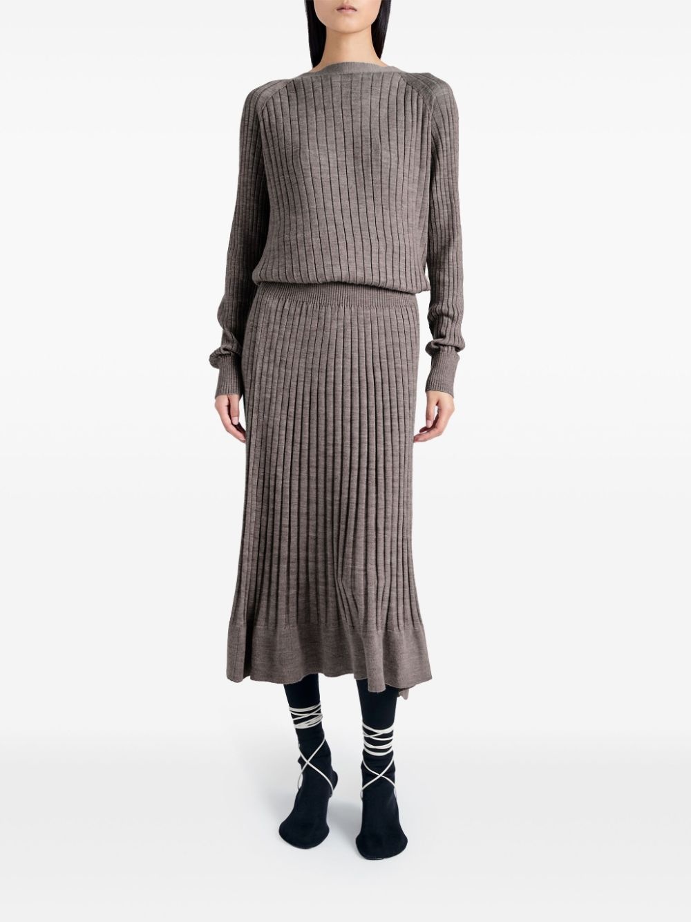 Eden ribbed-knit midi dress - 2