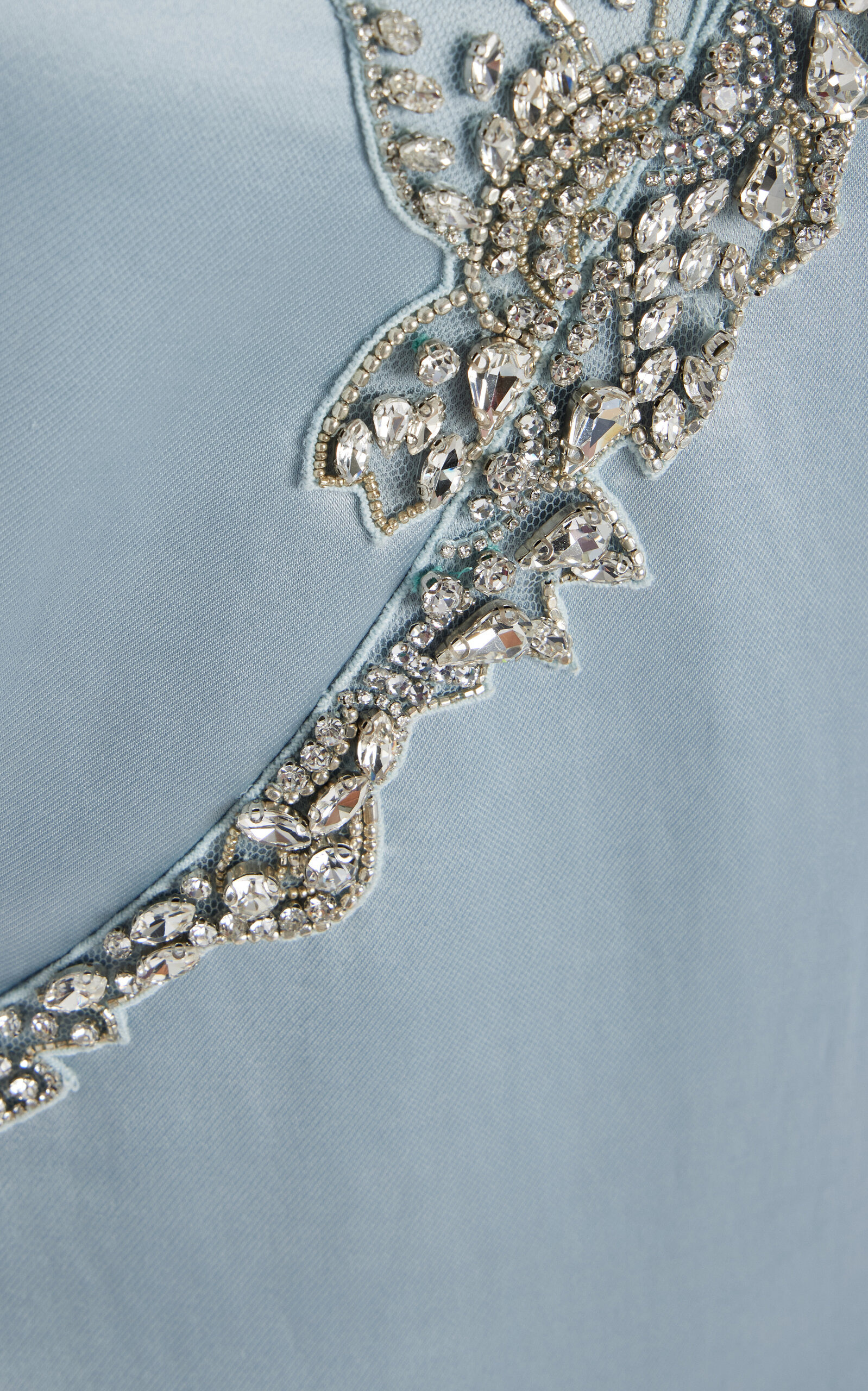 Embellished Satin Gown light blue - 4