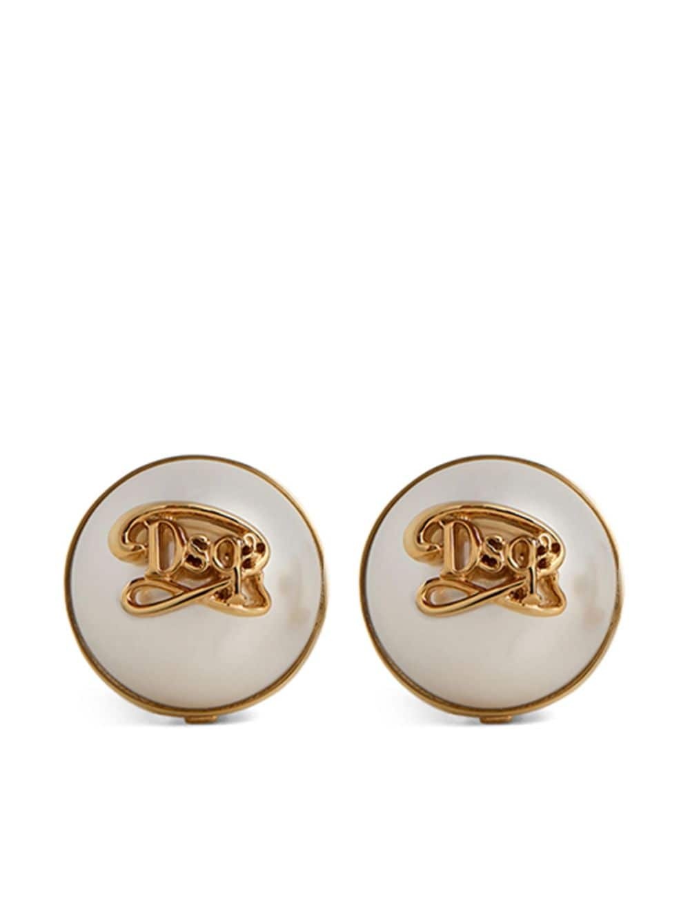 logo-plaque circular-design earrings - 1