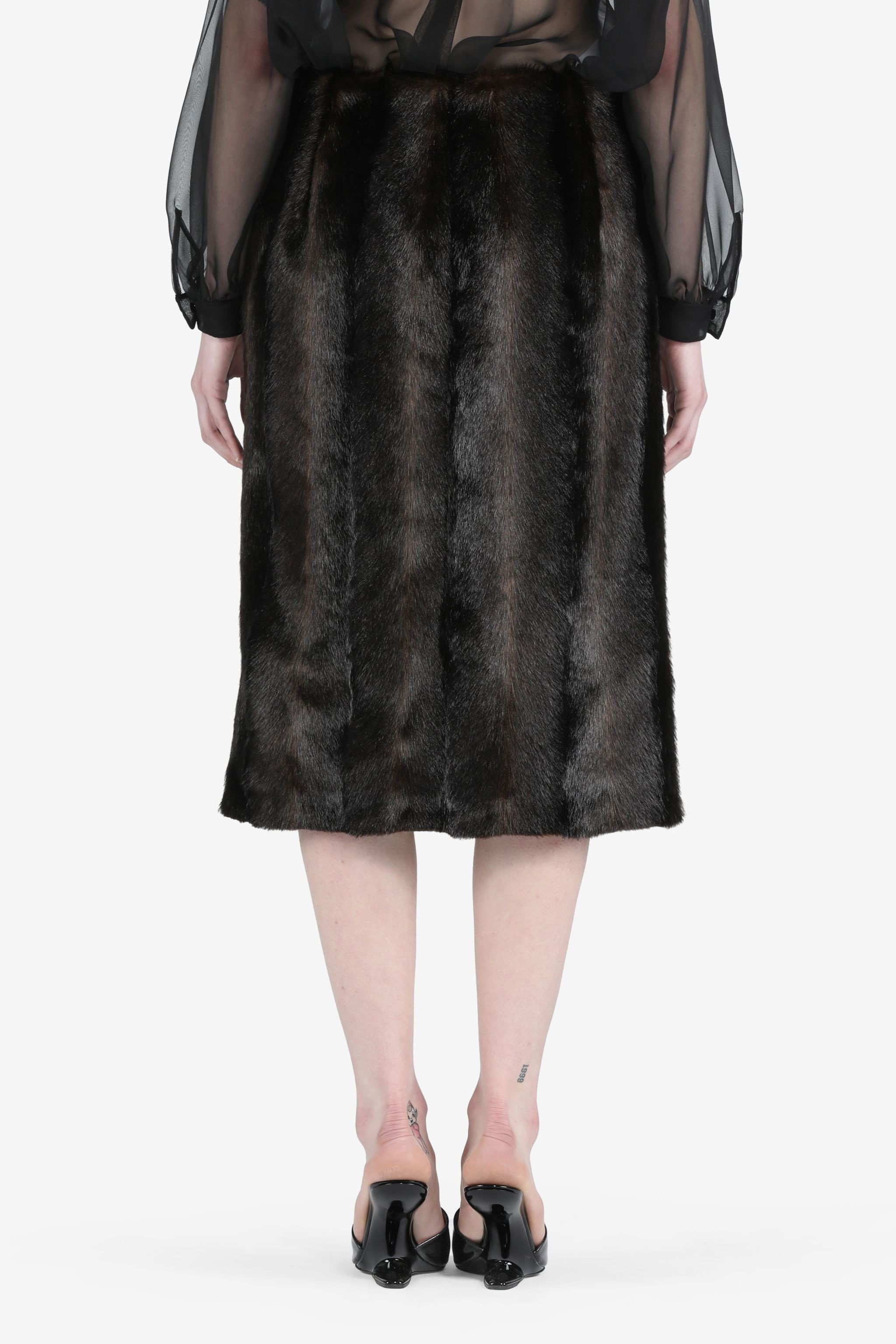 FAUX-FUR TAILORED PENCIL SKIRT - 2