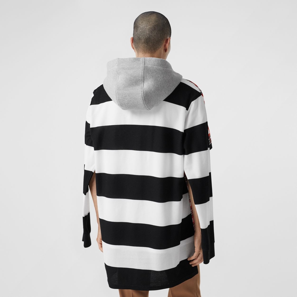 Check and Striped Cotton Reconstructed Rugby Shirt - 4