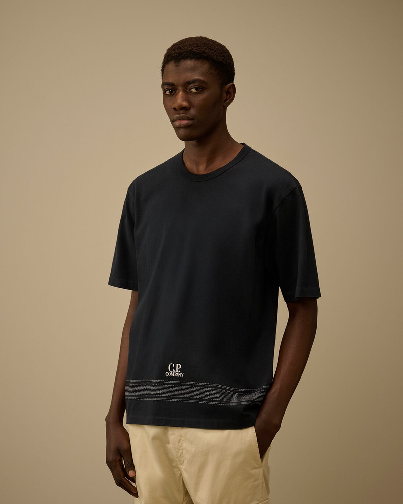 Mercerized Jersey 30/2 Twisted Short Sleeve Embroidery T-Shirt 3