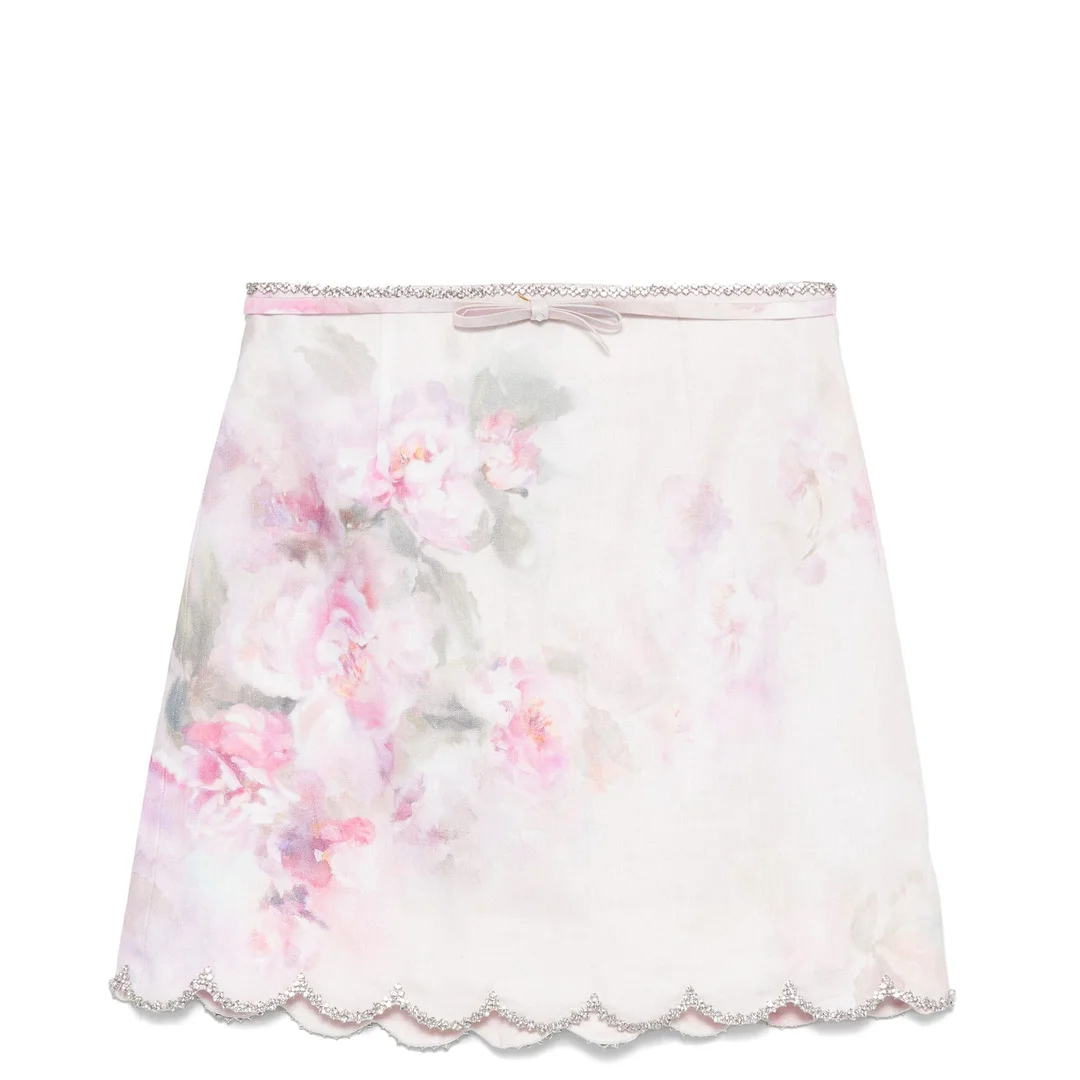 Crush Scalloped Mini Skirt - 1