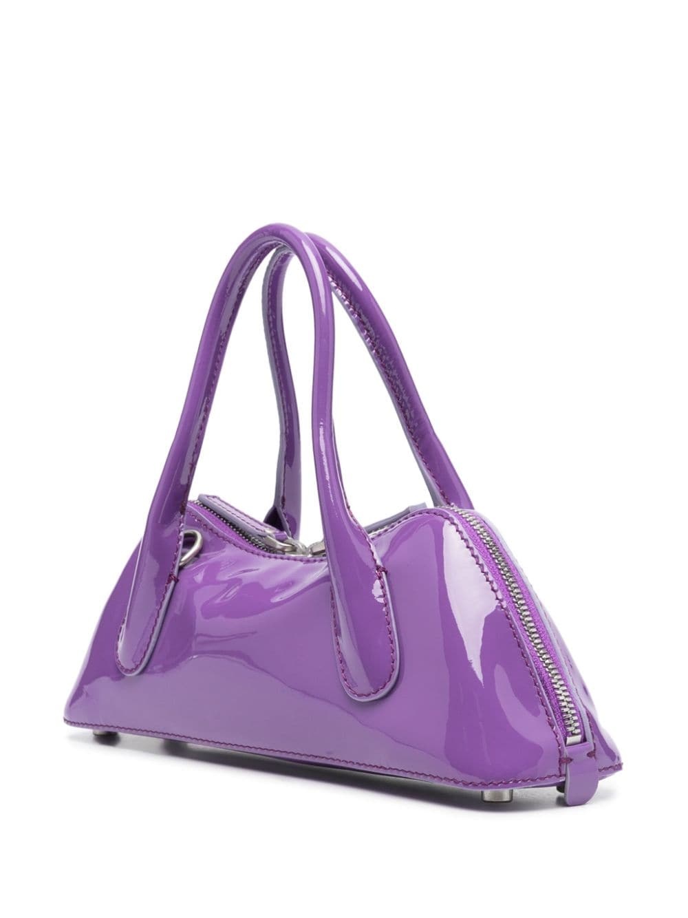 logo-debossed patent-leather tote bag - 3