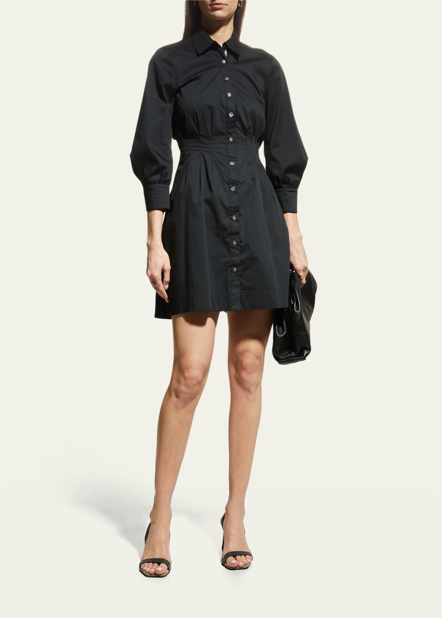 Polina Button-Front Pleated Shirt Dress - 2