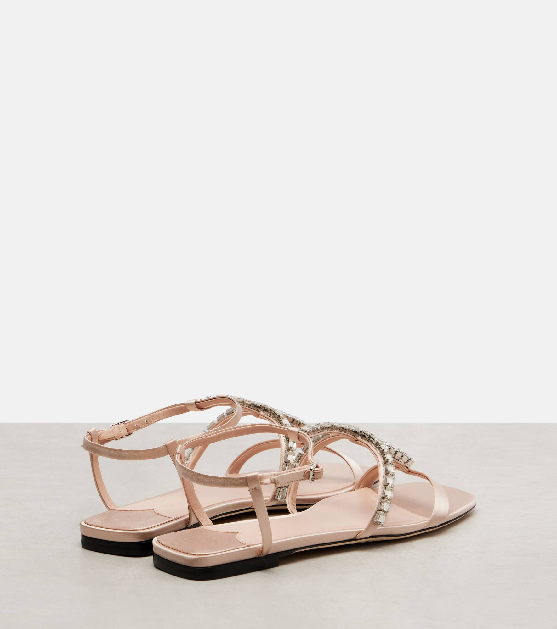 Gwyn embellished satin and leather sandals - 2