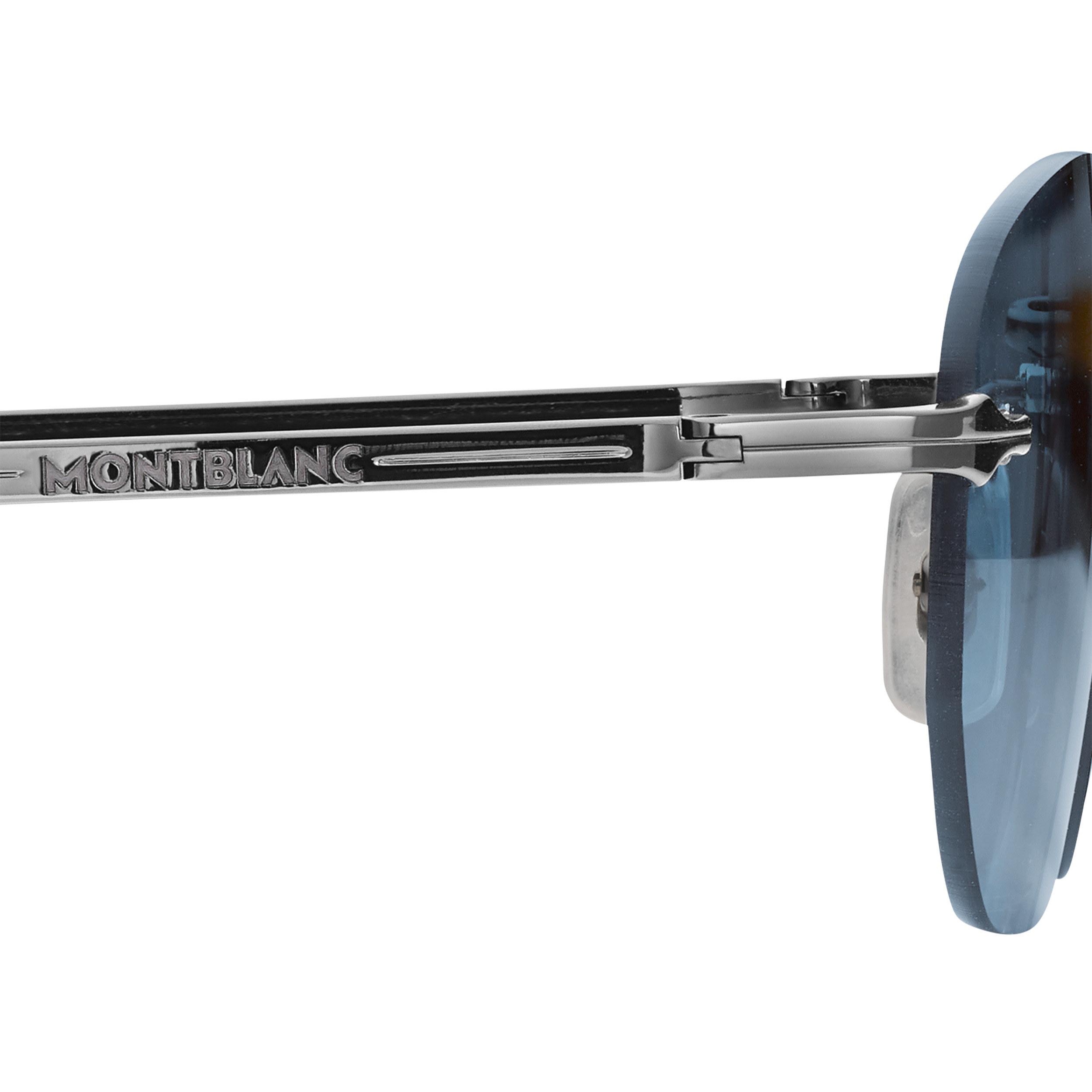 Rectangular Sunglasses with Silver-Colored Metal Frame - 6