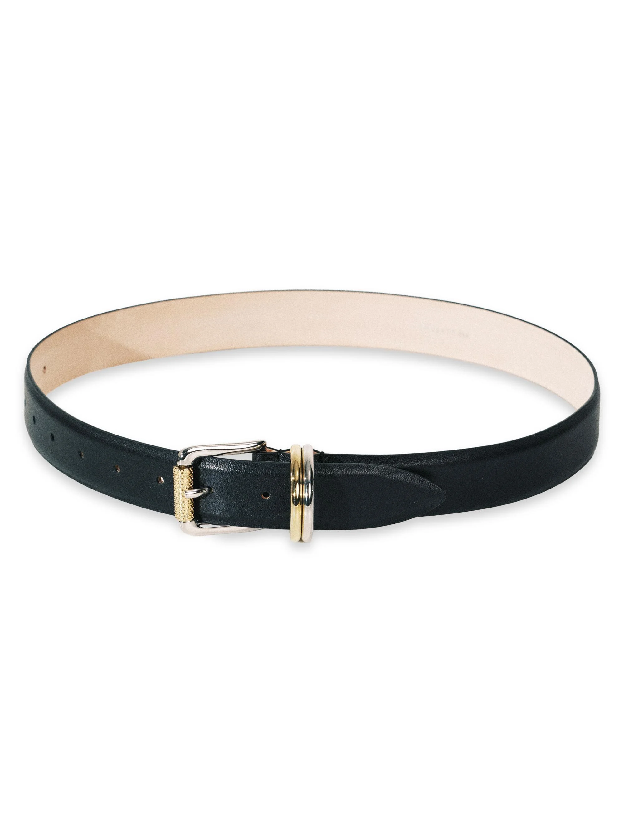 Women's Alegra Leather Belt - Black Mixed Metal - 1