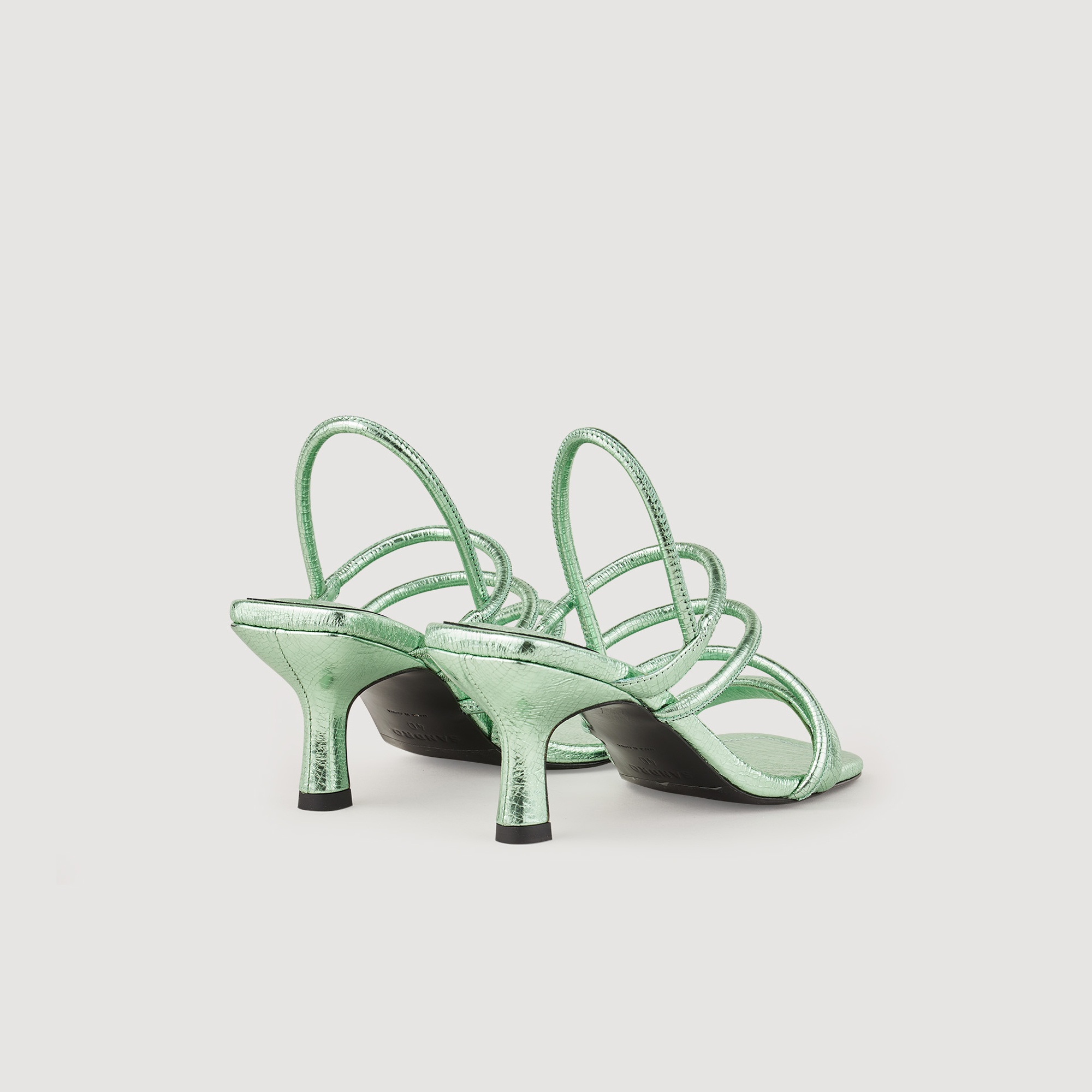 Metallic leather sandals - 3