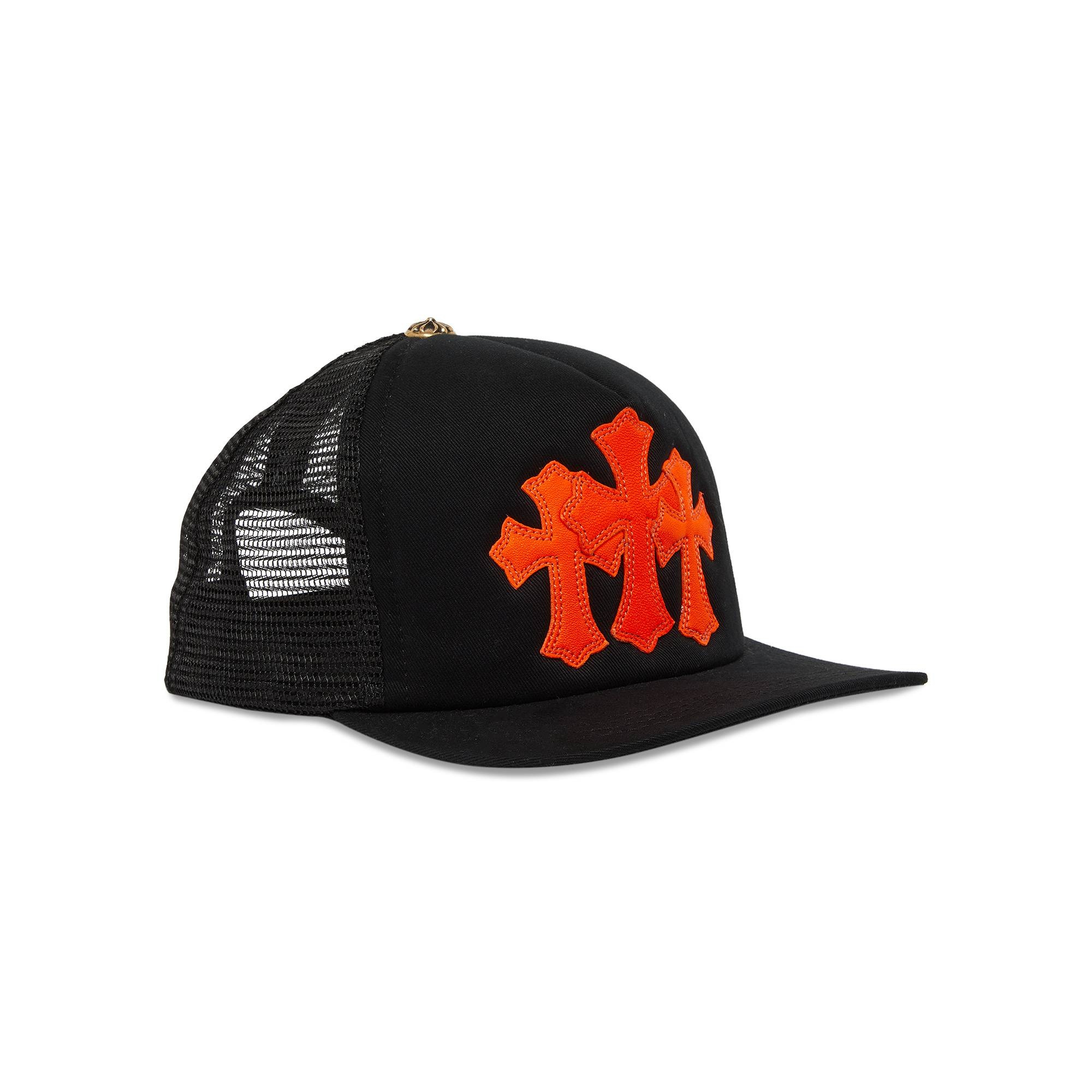 Chrome Hearts St. Barths Exclusive Cemetery Cross Trucker Hat 'Black/Orange' - 2