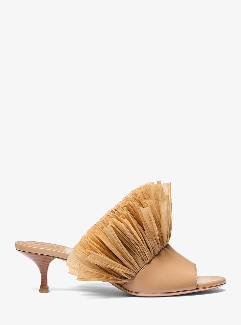 Catarina Leather and Fringe Mule - 1