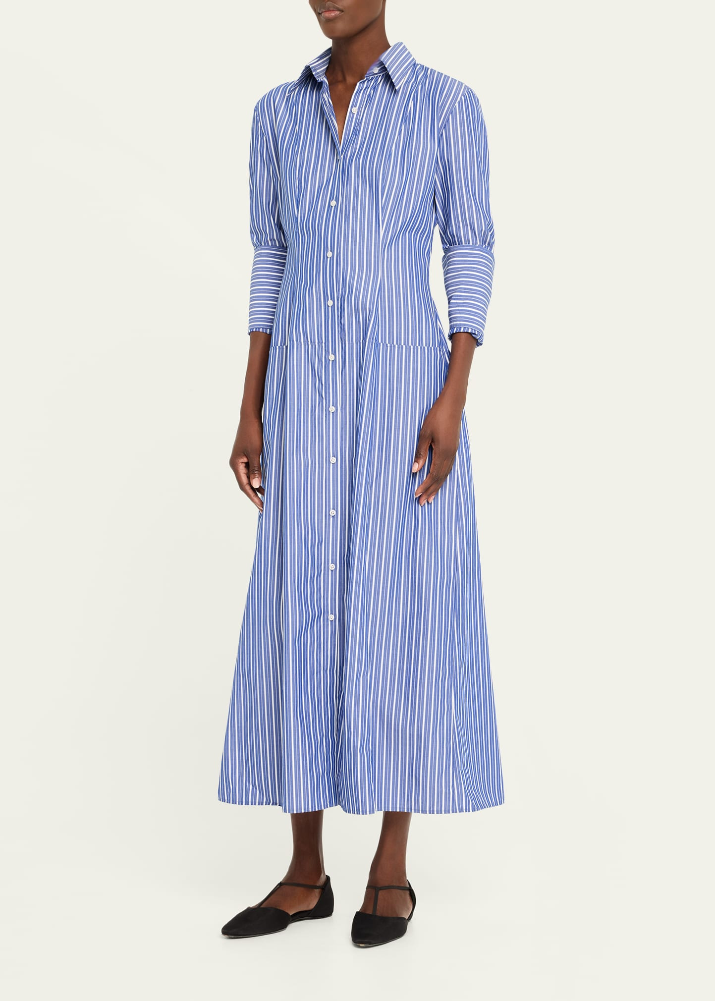 Sammy Striped Collared Midi Shirtdress - 4