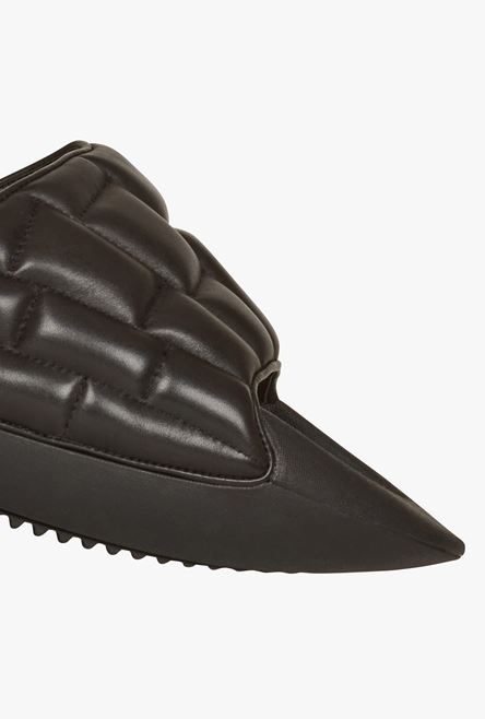 Black quilted leather B-IT mules - 6