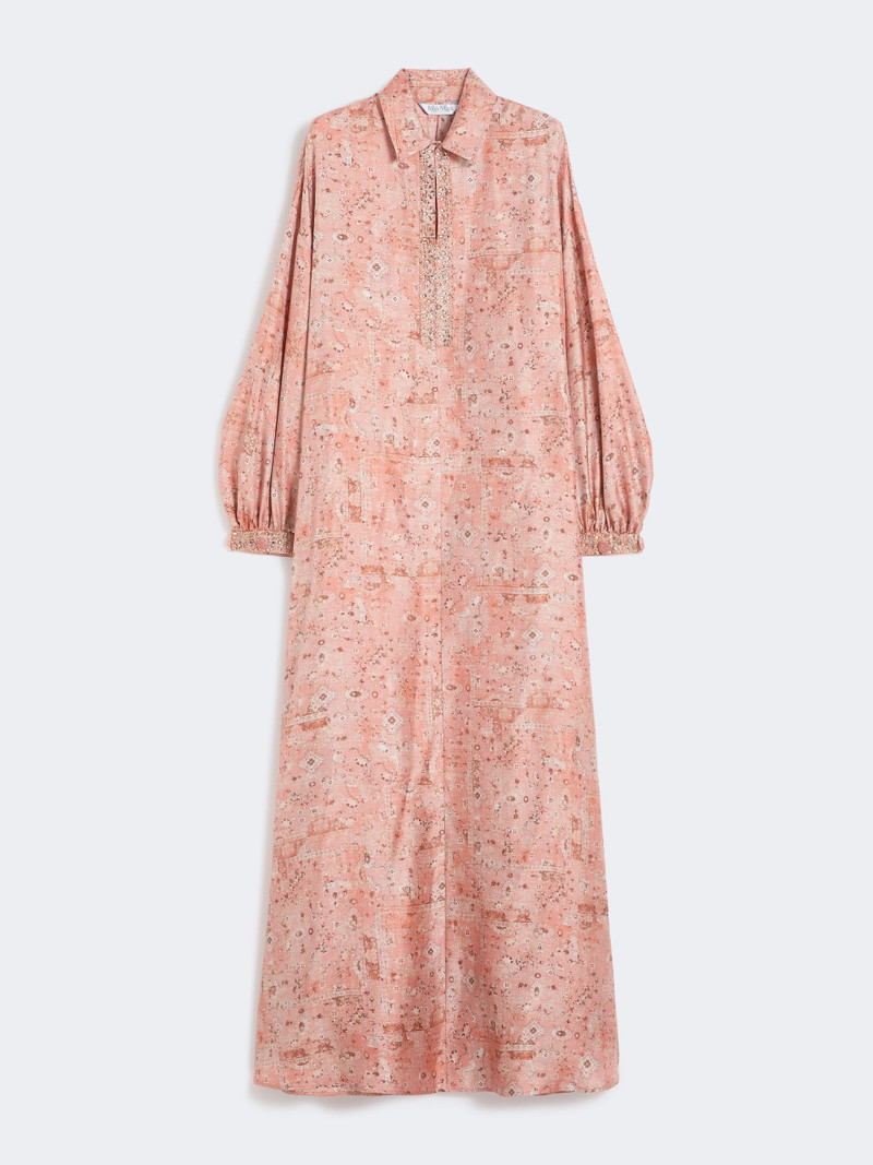 PECORA Printed twill kaftan dress - CORAL 10