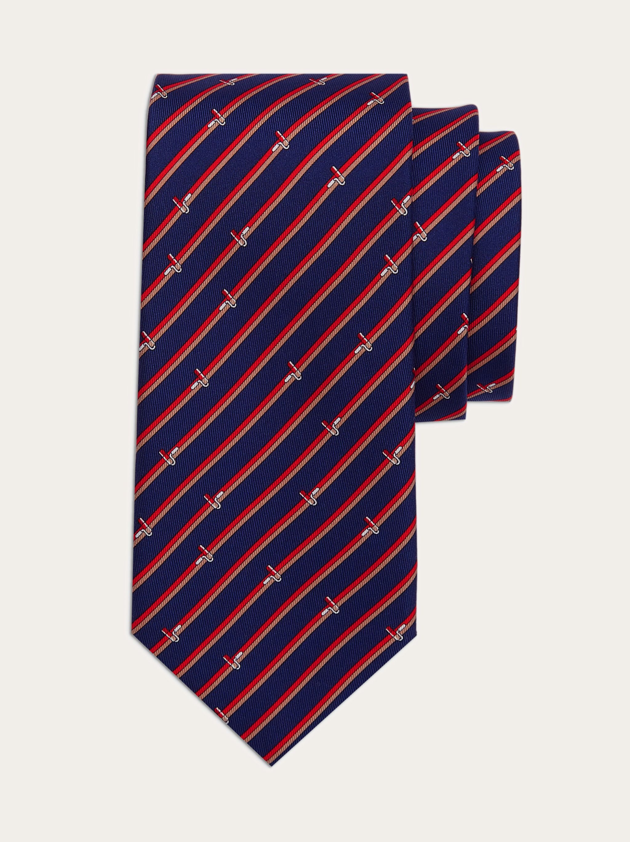 Tonal print silk tie - 1