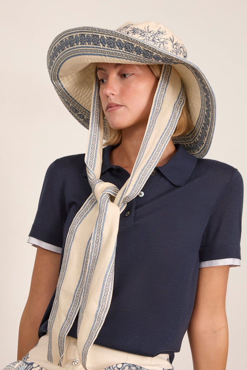 ALÉMAIS Villa Romantica Wide Brim Sunhat in Cream outlook