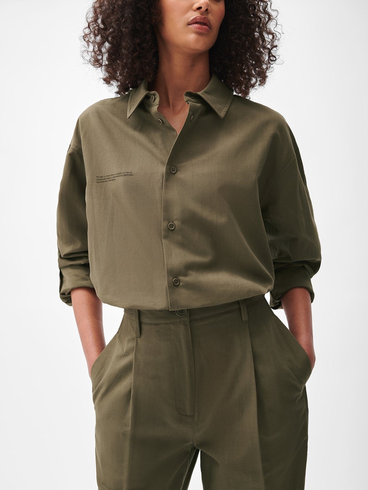Women's Cotton Linen Pants - Soil Brown - 5