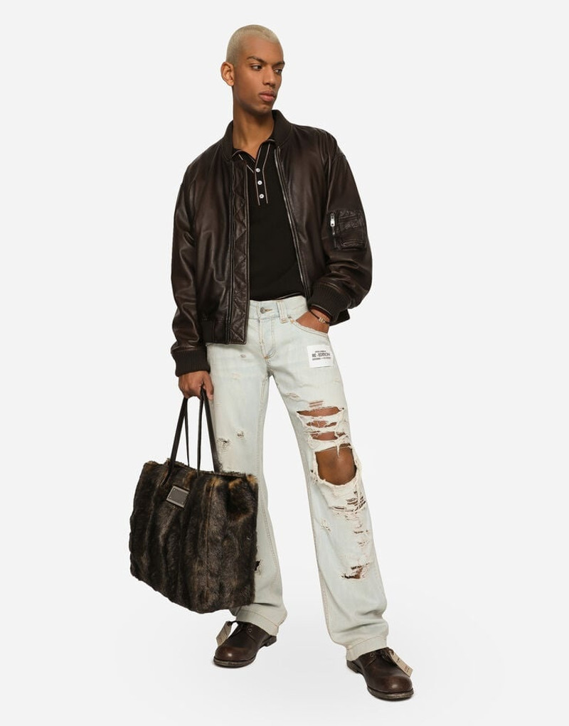 Padded leather jacket 5