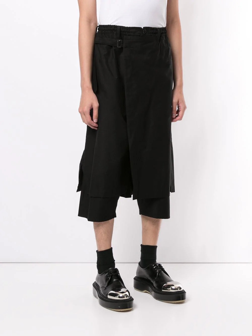 drop-crotch cropped trousers - 3