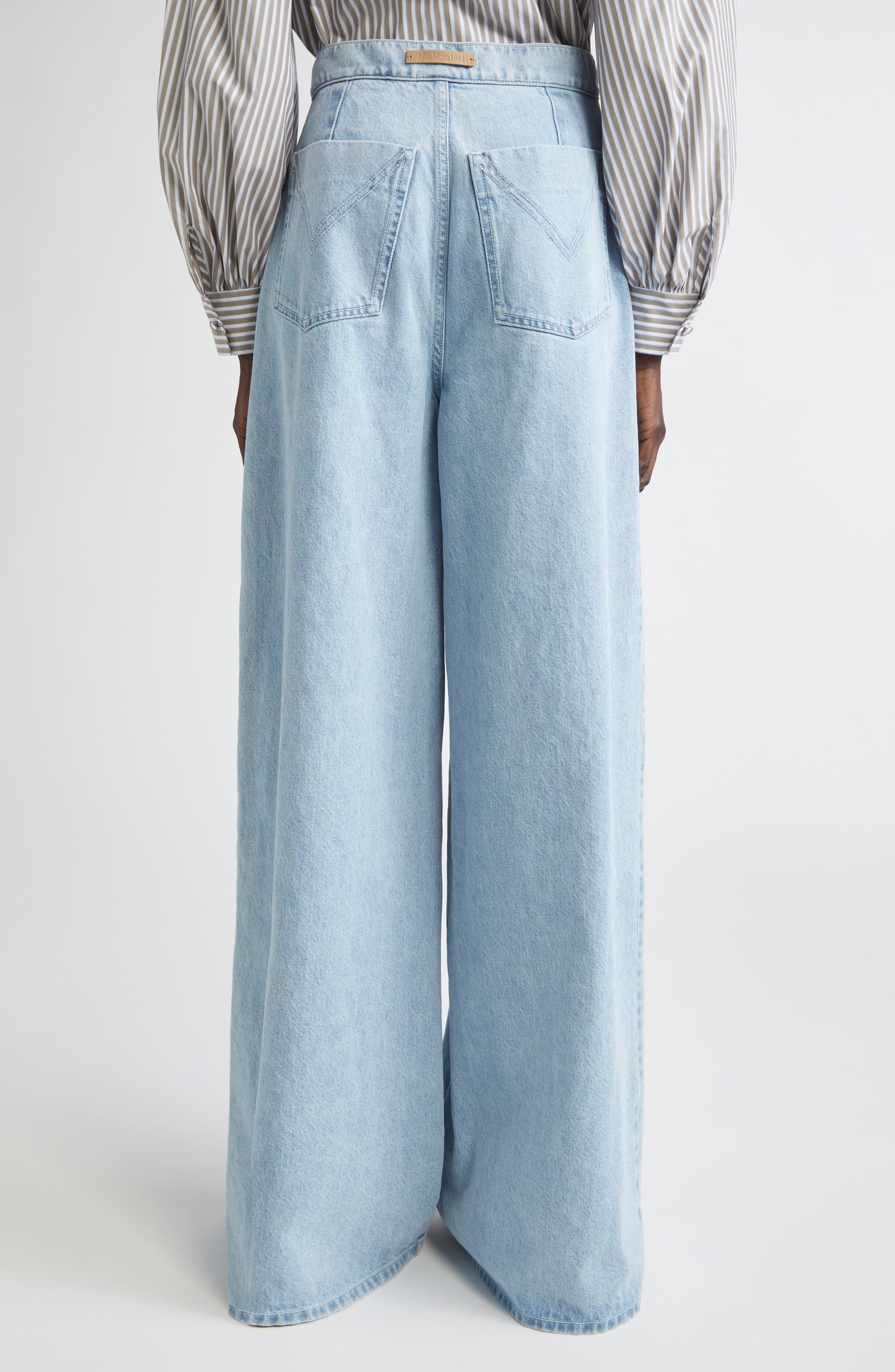 Max Mara Affari Wide Leg Jeans in Light Blue at Nordstrom - 3
