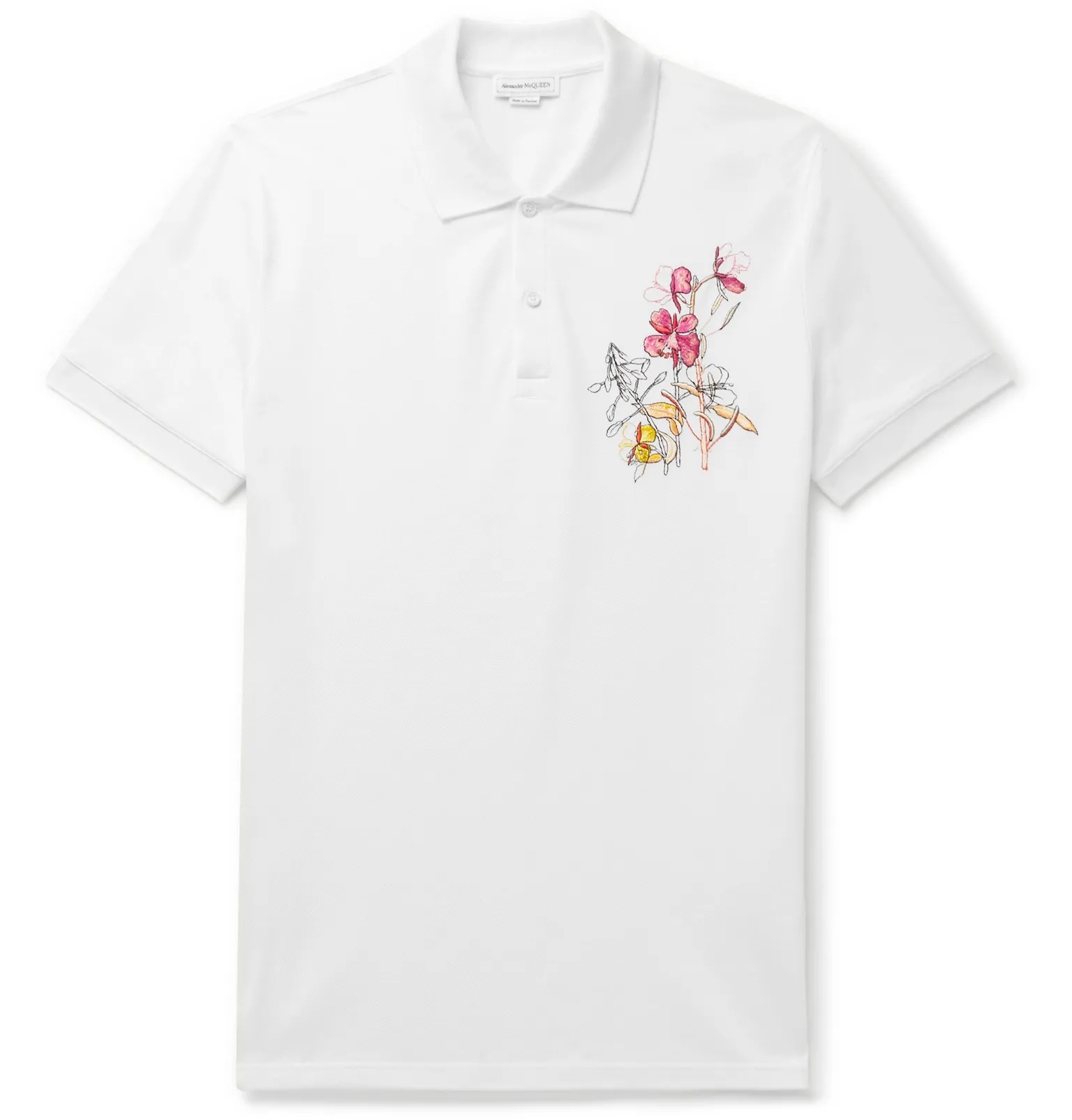 Embroidered Cotton-Piqué Polo Shirt - 1