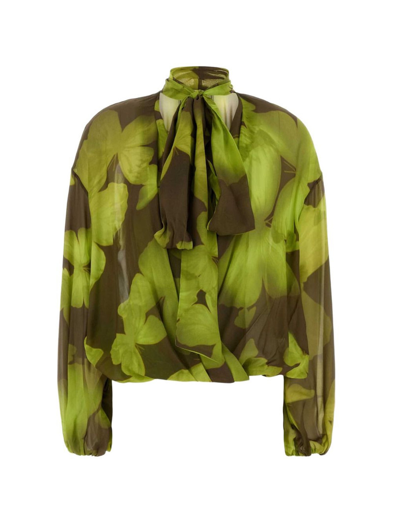 print tie-neck blouse 1