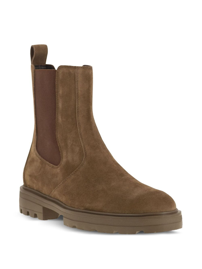 HOGAN 50mm H673 elasticated suede chelsea boots outlook