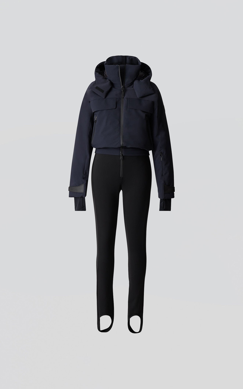 LUMI Down stirrup ski suit with hood 1