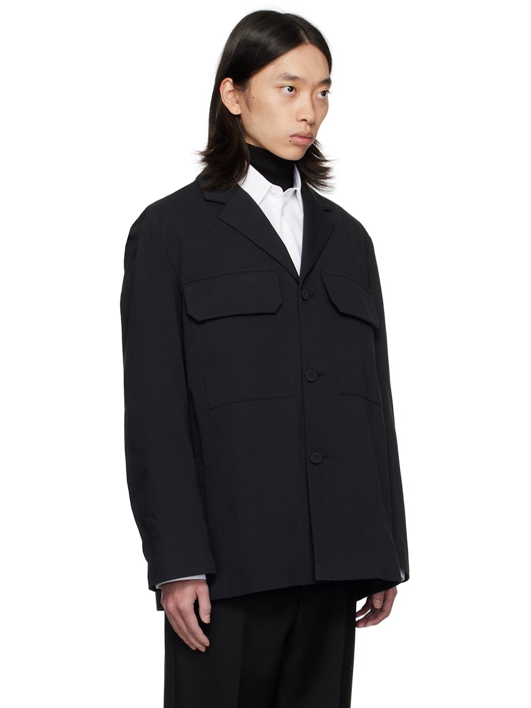 Black Cotton Jacket - 2