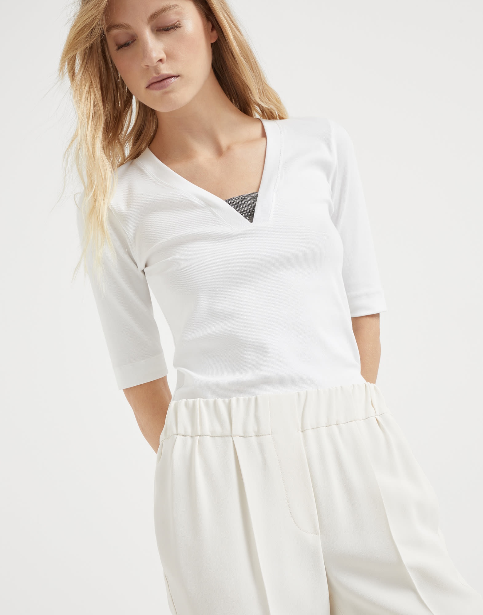 Silk and acetate crêpe cady tailored jogger trousers - 3