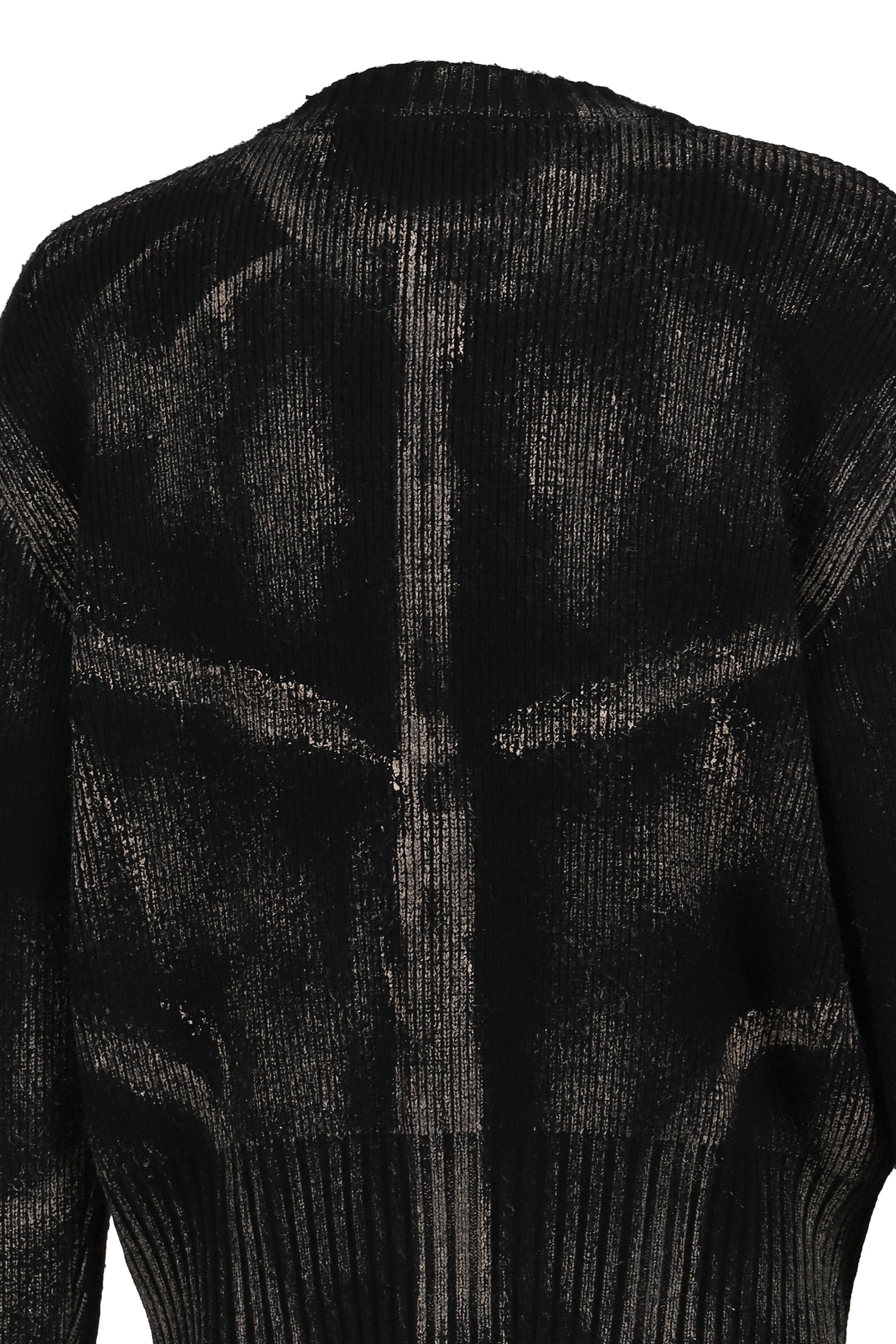 PAINTED CORSET KNIT CARDIGAN / BLK - 9