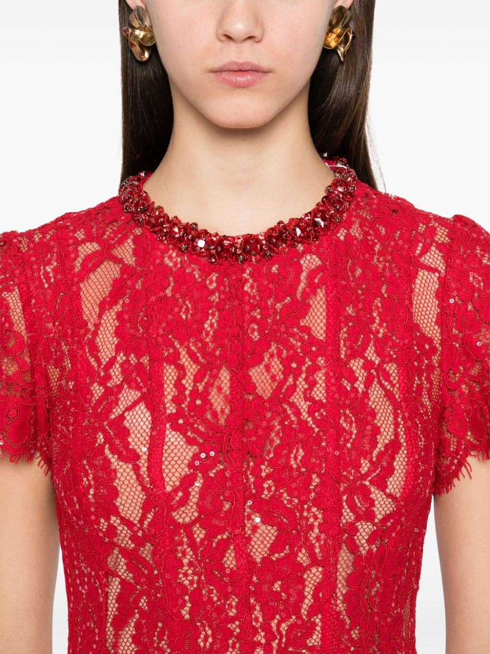 lace midi dress - 5