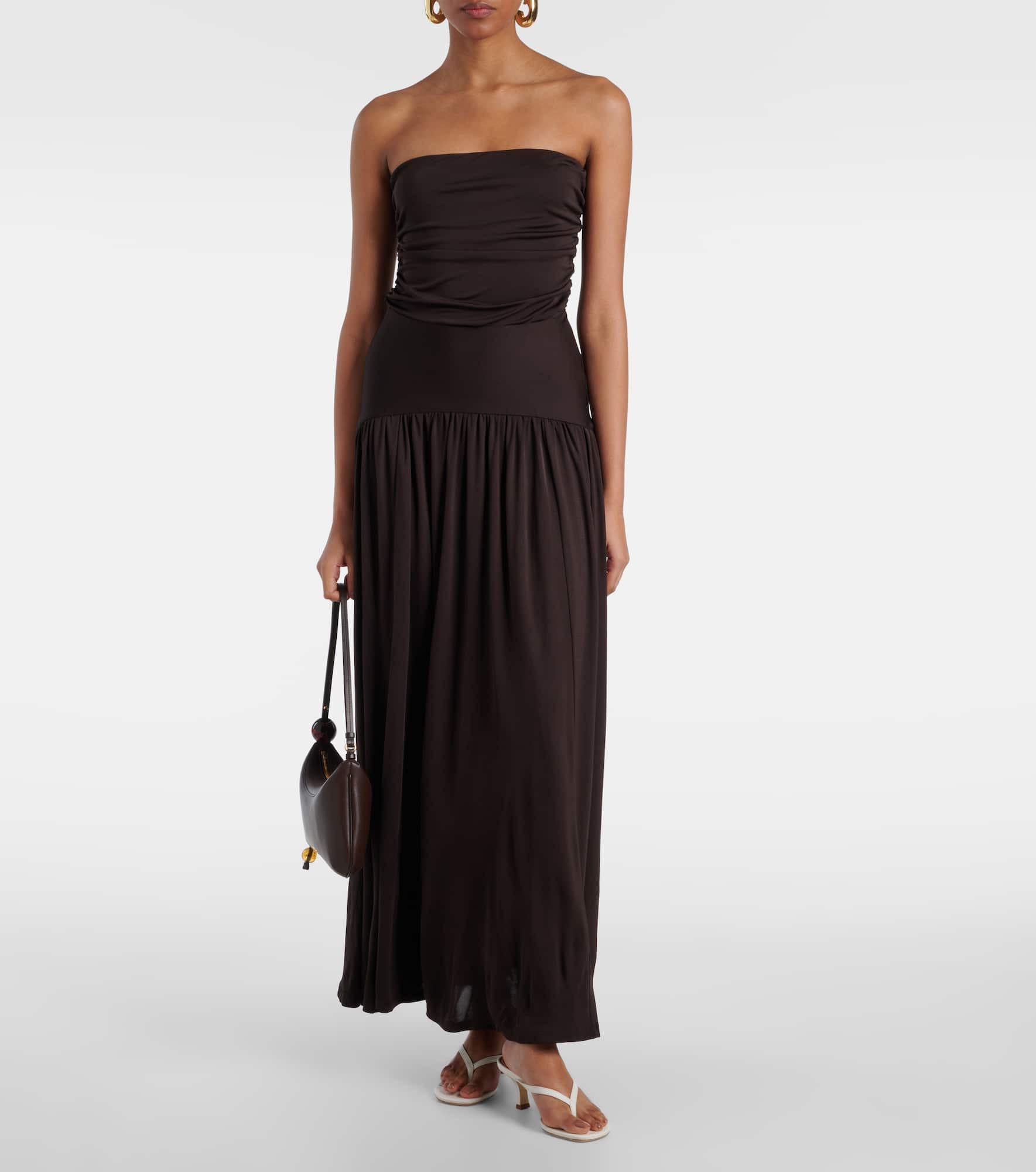 Mariana shirred jersey maxi dress - 2