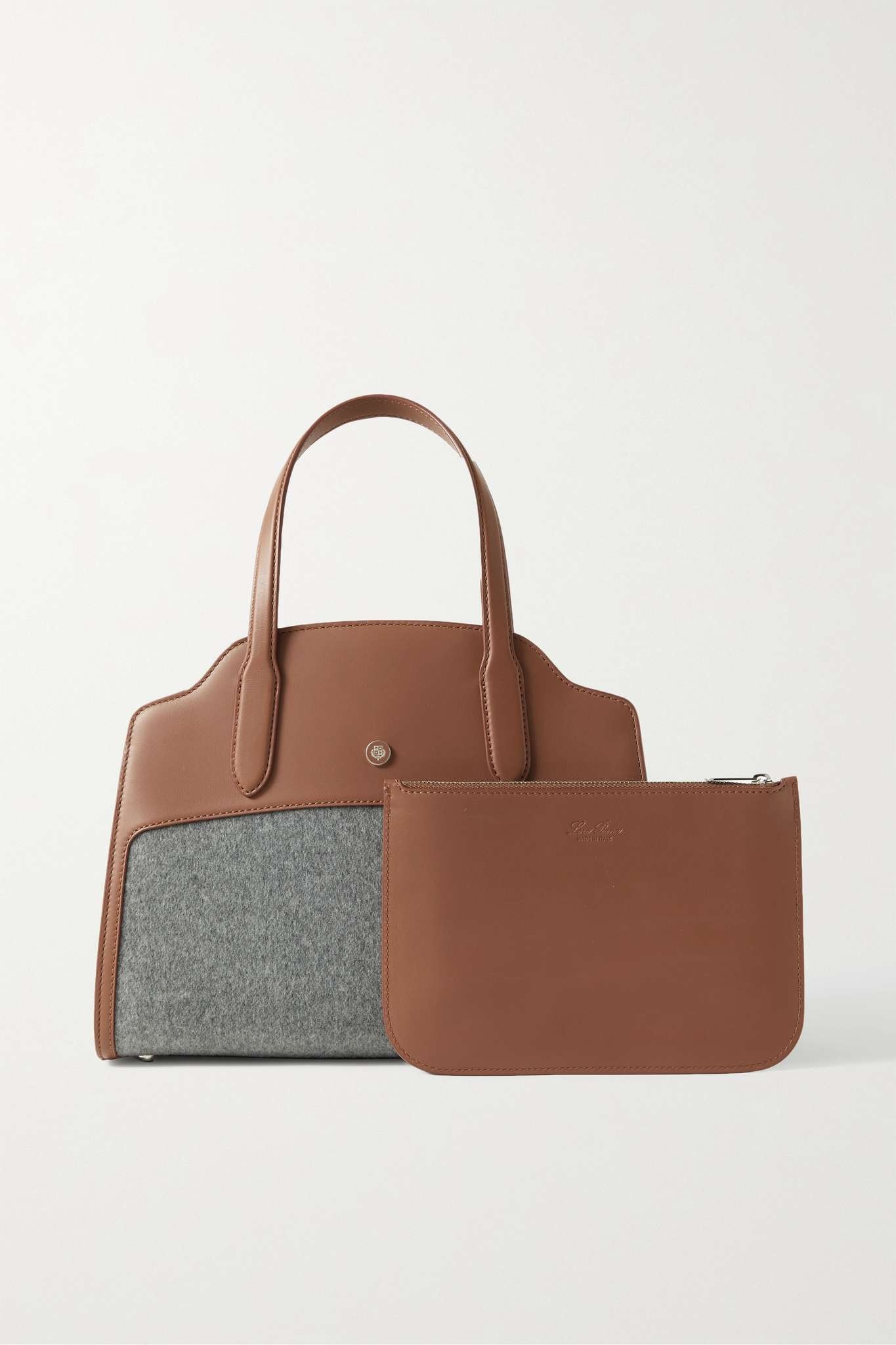 Sesia medium leather and cashmere tote - 6