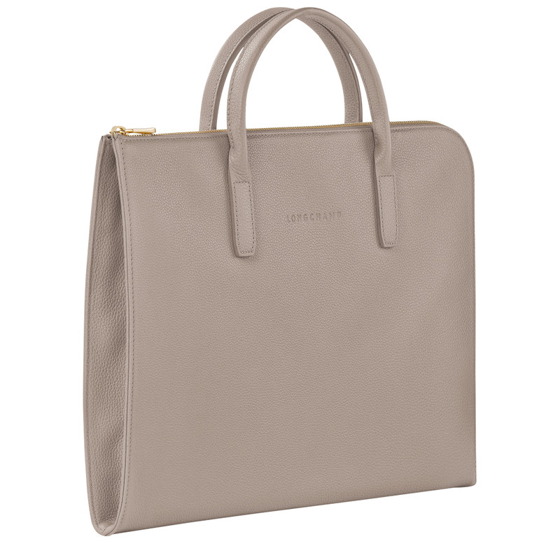 Le Foulonné S Briefcase Turtledove - Leather 3