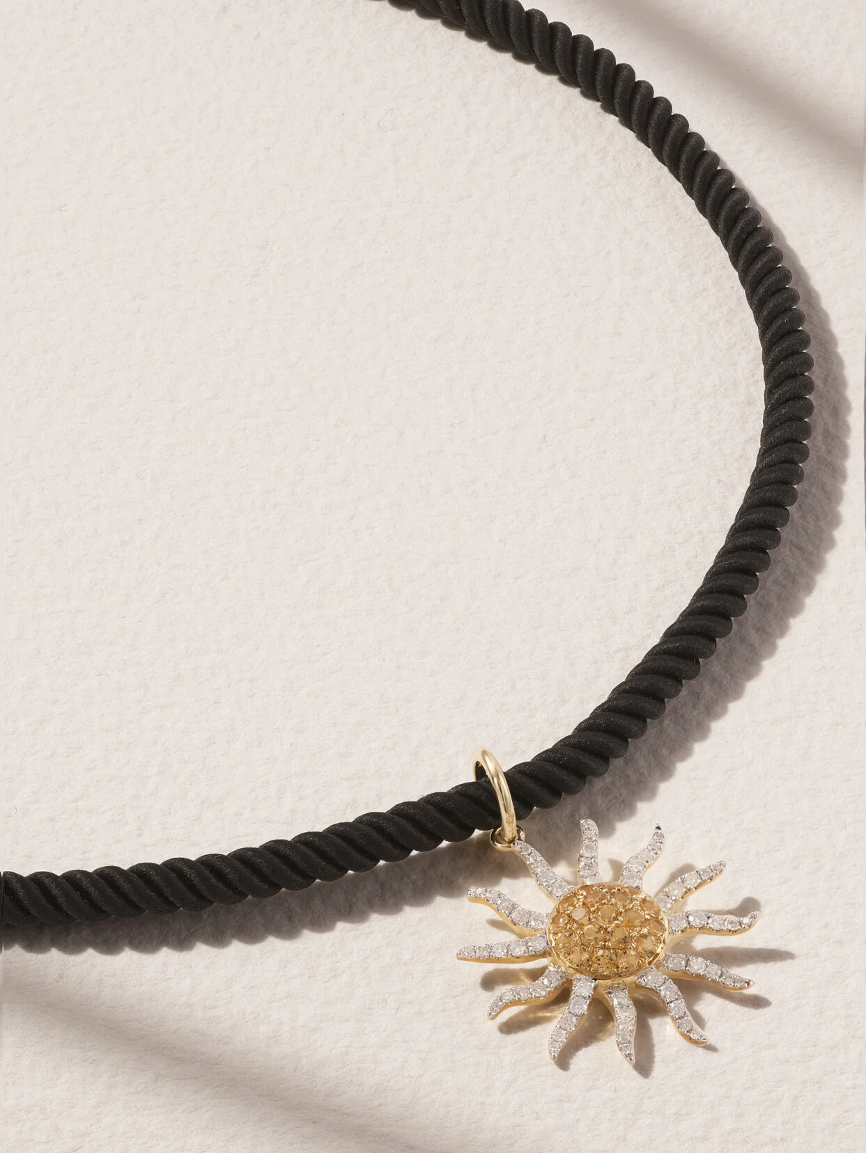 Soleil 9-karat Gold, Cord, Citrine And Diamond Necklace - 1