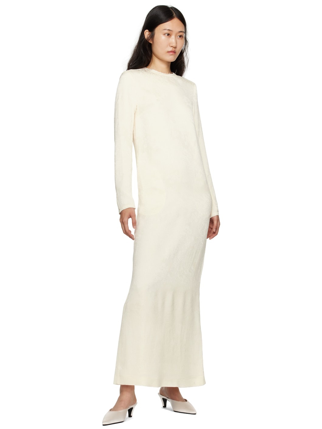 Off-White Jacquard Maxi Dress - 4