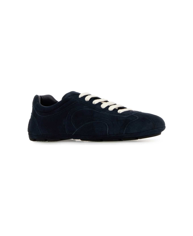 Prada Dark Blue Suede Montecarlo Sneakers outlook