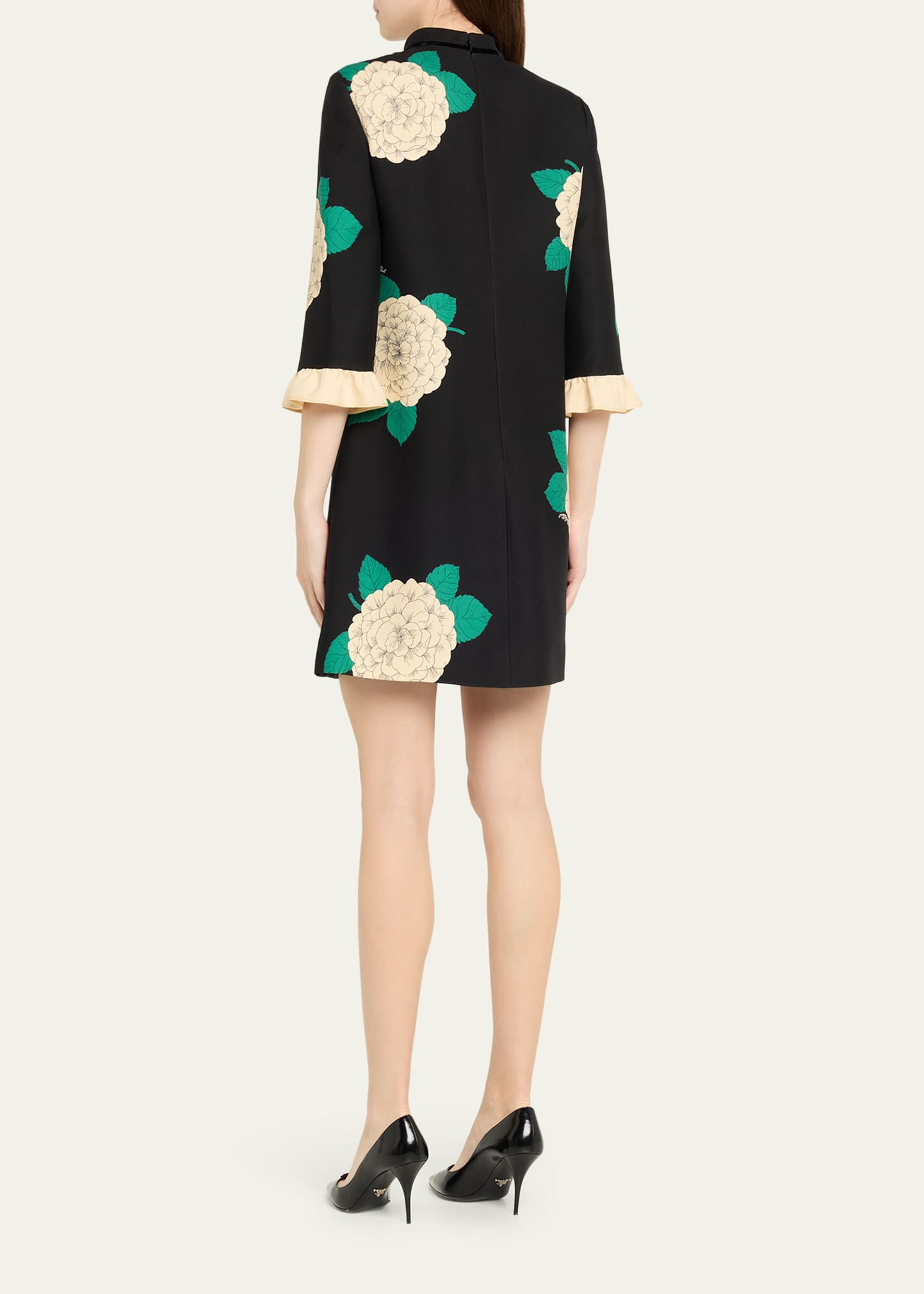 Apres Lhiver Macro Ortensia Mini Dress with Bow - 3