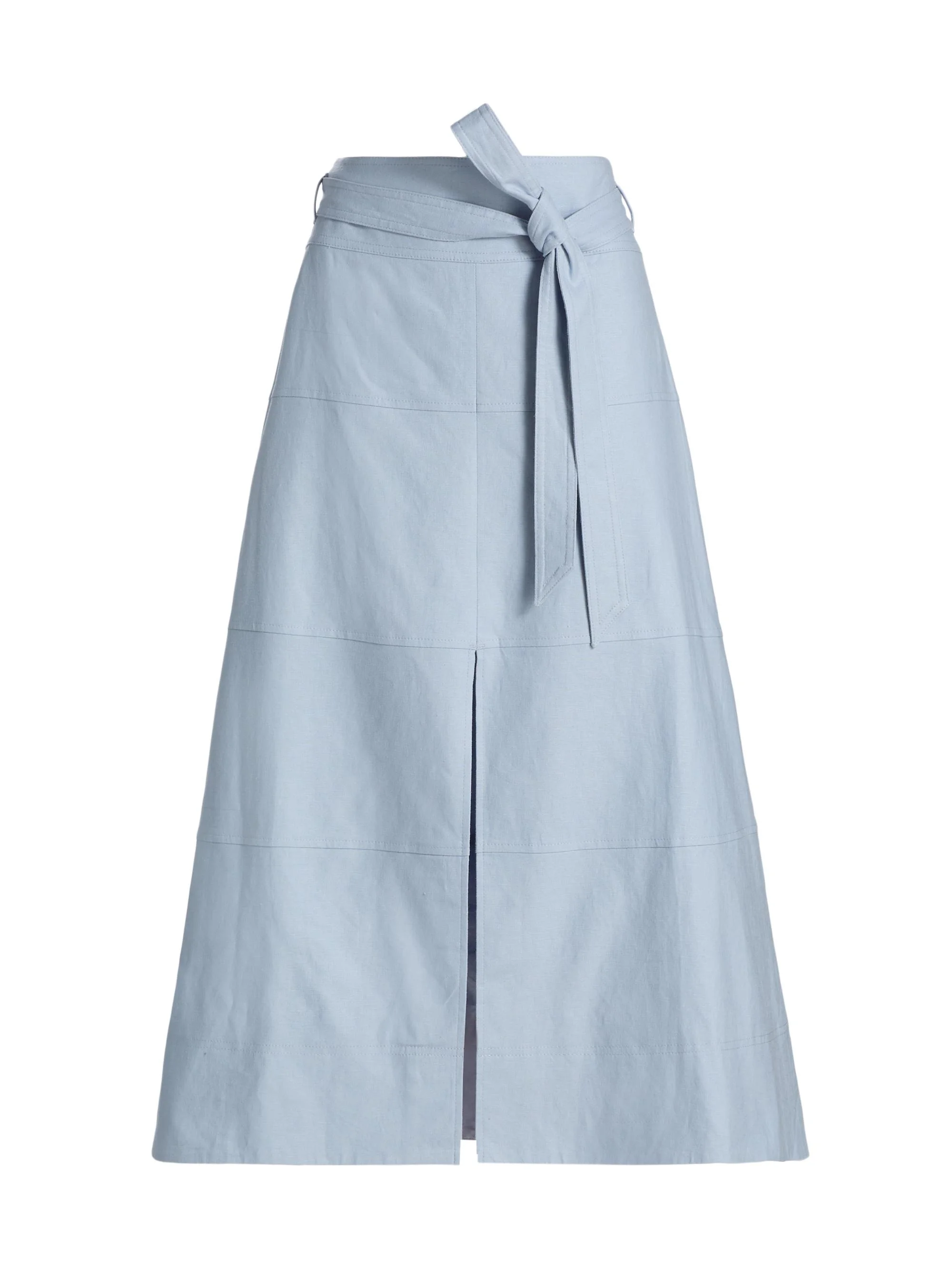 Women's Hudson Linen-Blend Midi-Skirt - Powder Blue - 1