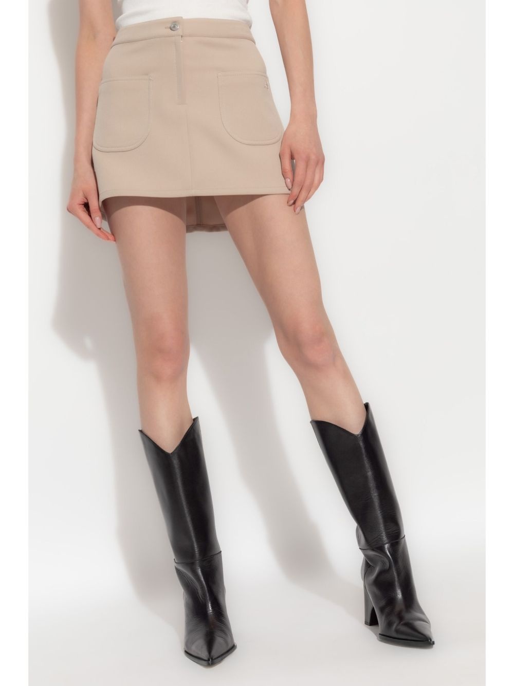 logo-appliqué twill mini skirt - 3