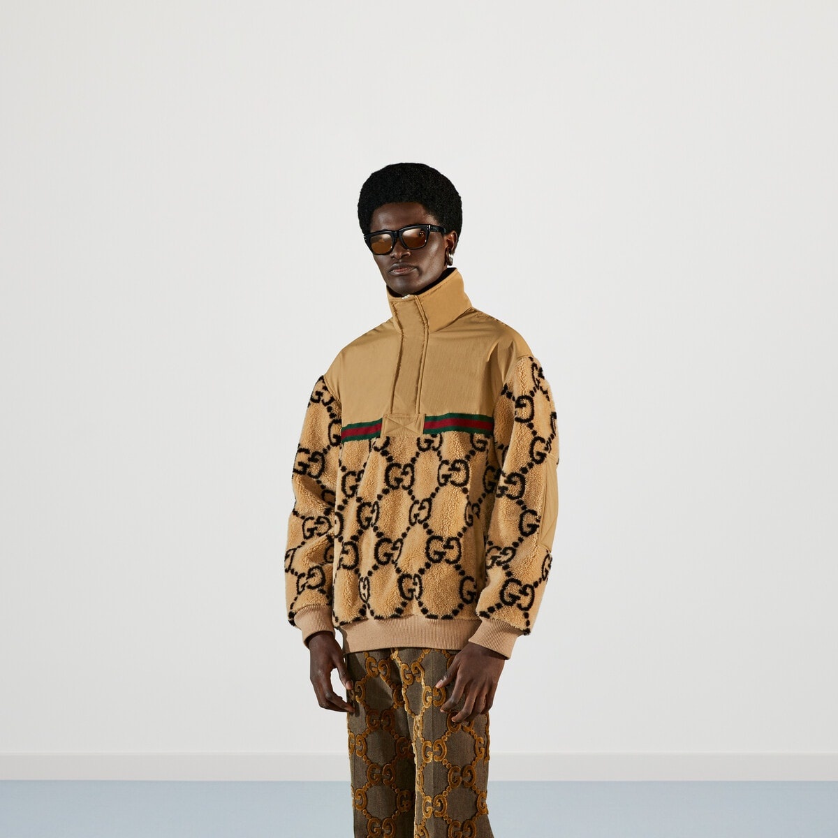 GG jacquard half-zip jacket - 5